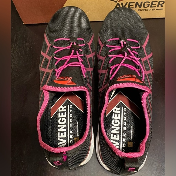 Avenger A1036 carbon fiber toe work shoe oil / slip resistant Pink/black 11 Wide - Picture 4 of 9